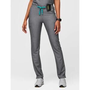 FIGS Women's Yola Skinny Scrub Pants S Graphite Drawstring Straight Leg Medical